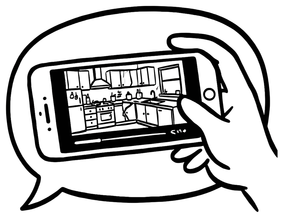 Doodle of a phone playing a full property walkthrough